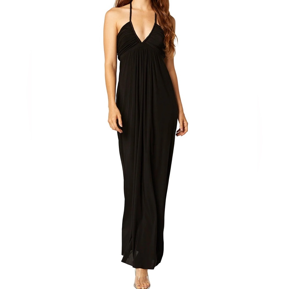 Misa Los Angeles Black Gisou Maxi Dress